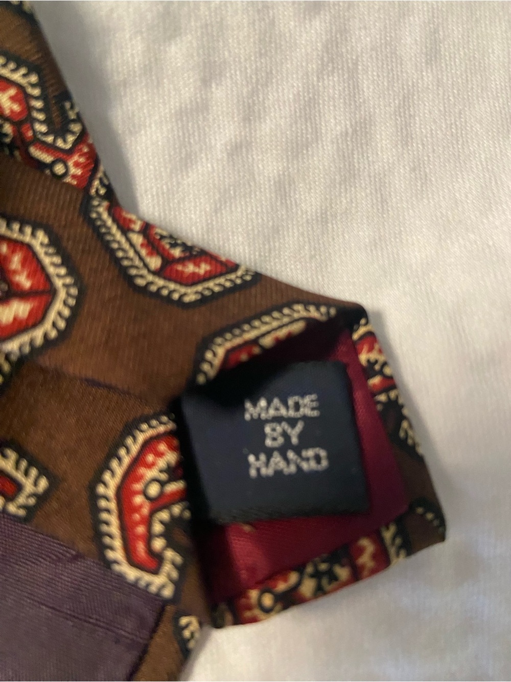 Polo Ralph Lauren Brown Tie with Red Paisley Motif - Picture 3 of 6